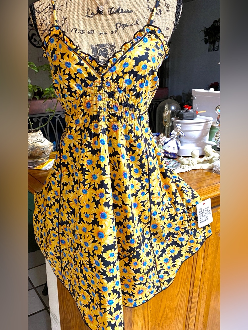 Topshop (Nordstroms) Yellow and Blue Daisy Sundress NWT!